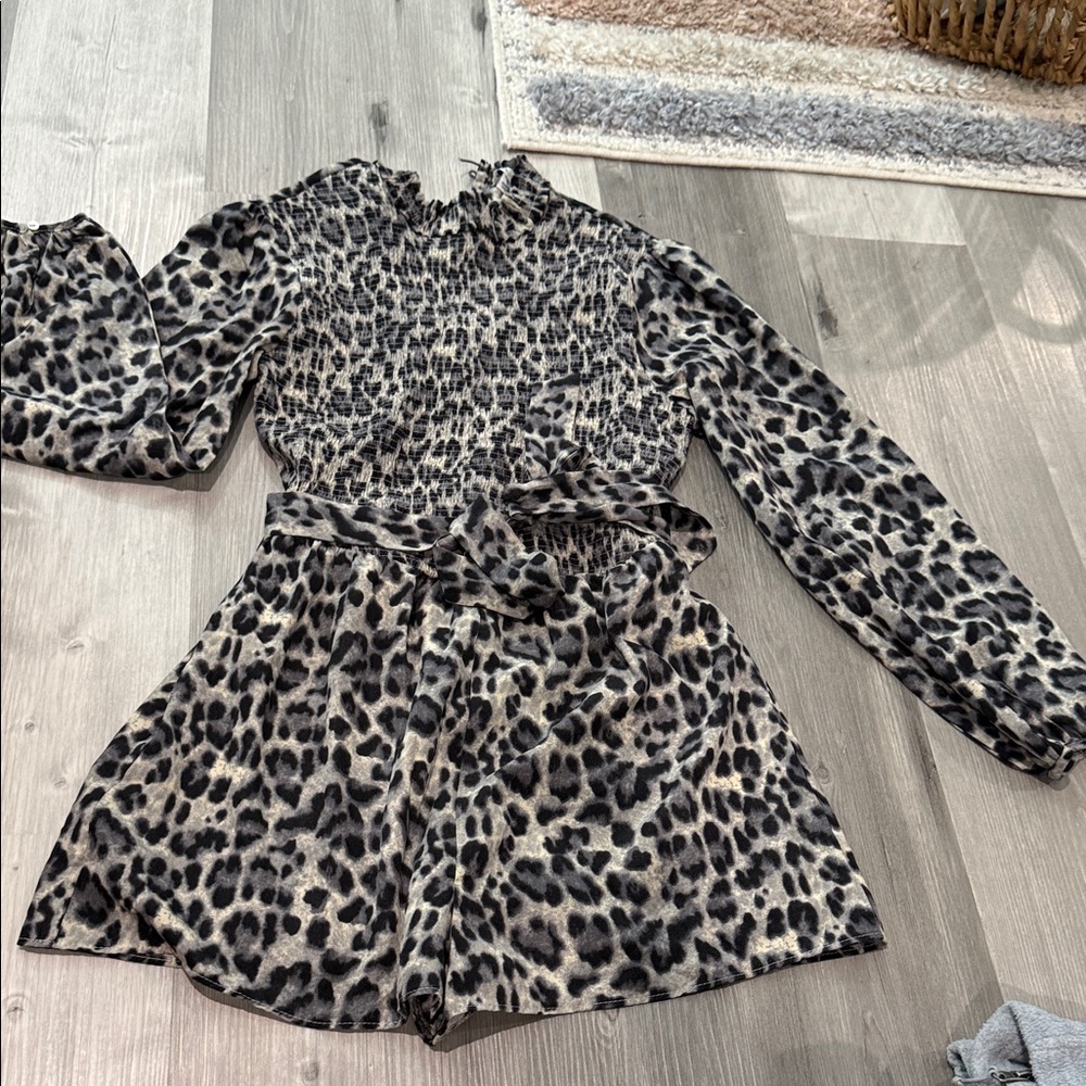 She + Sky Leopard Print Jumpsuit